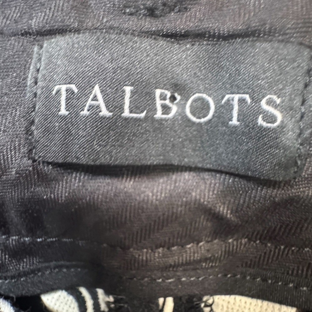 Talbots 8 Hampshire Ankle Pants Black White Geometric Print Stretch Cotton Blend - Picture 7 of 7